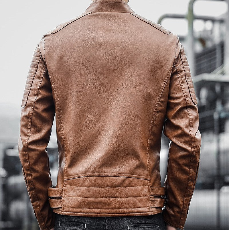 Men’s Autumn Winter Leather Jacket Classic Casual Coat