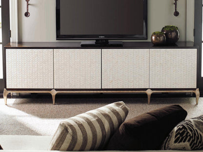 Classic For Your Viewing Pleasure Bone Encrusted 100" French Roast White Media Console