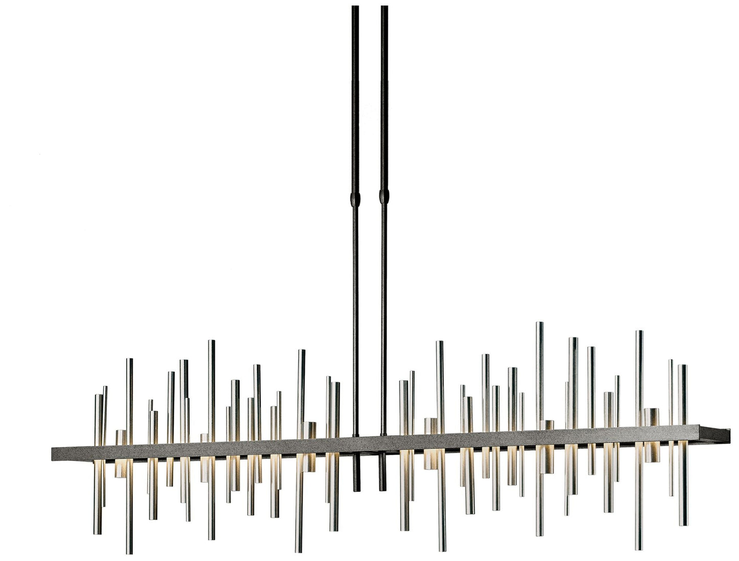 Cityscape 51.9"W Large Natural Iron And Vintage Platinum LED Pendant