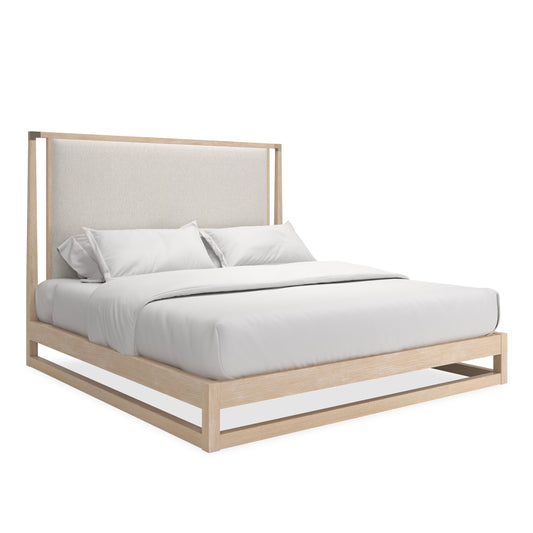 Caracole Classic Pinstripe Upholstered Light Bed