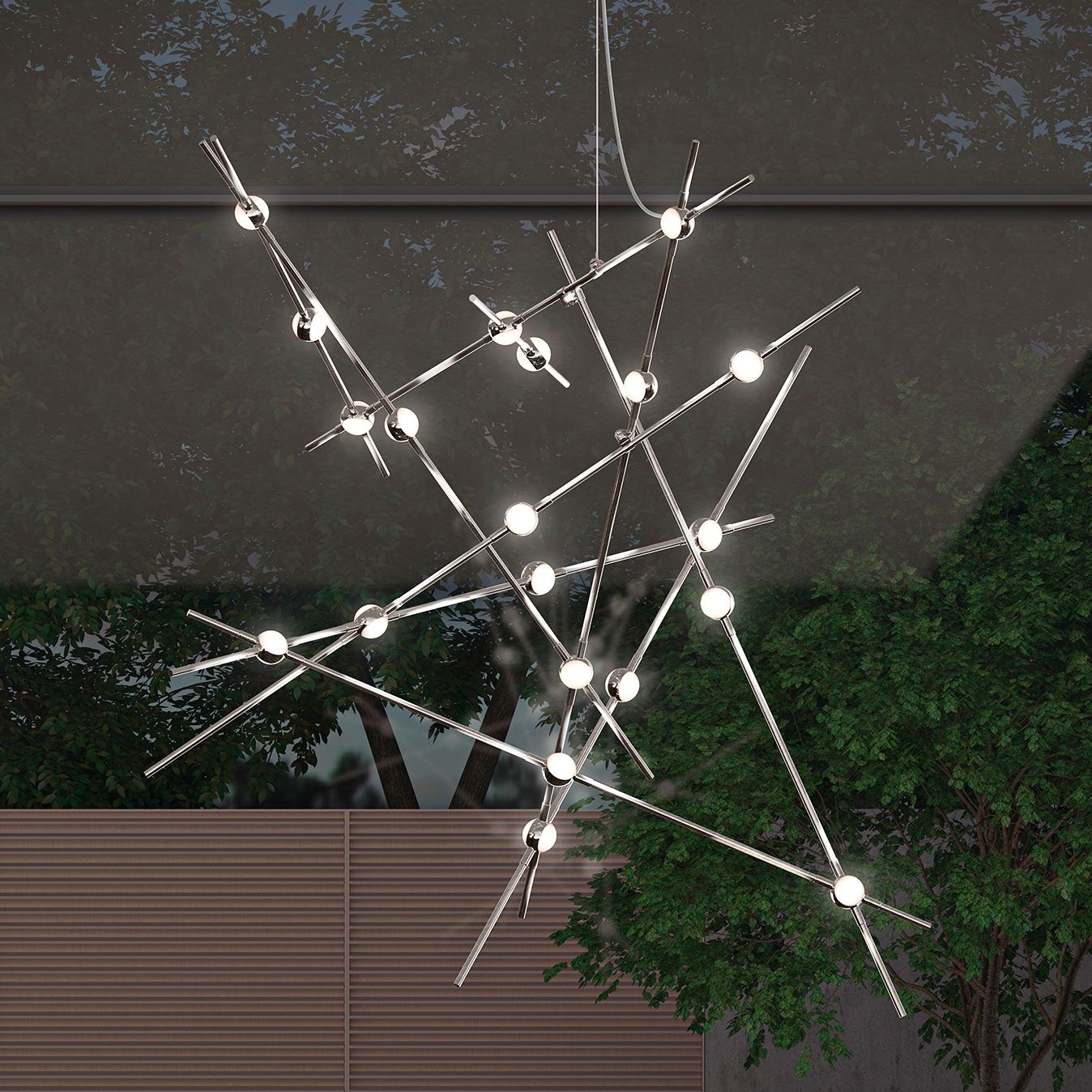Constellation Aquila 37 1/4"W Satin Nickel LED Chandelier