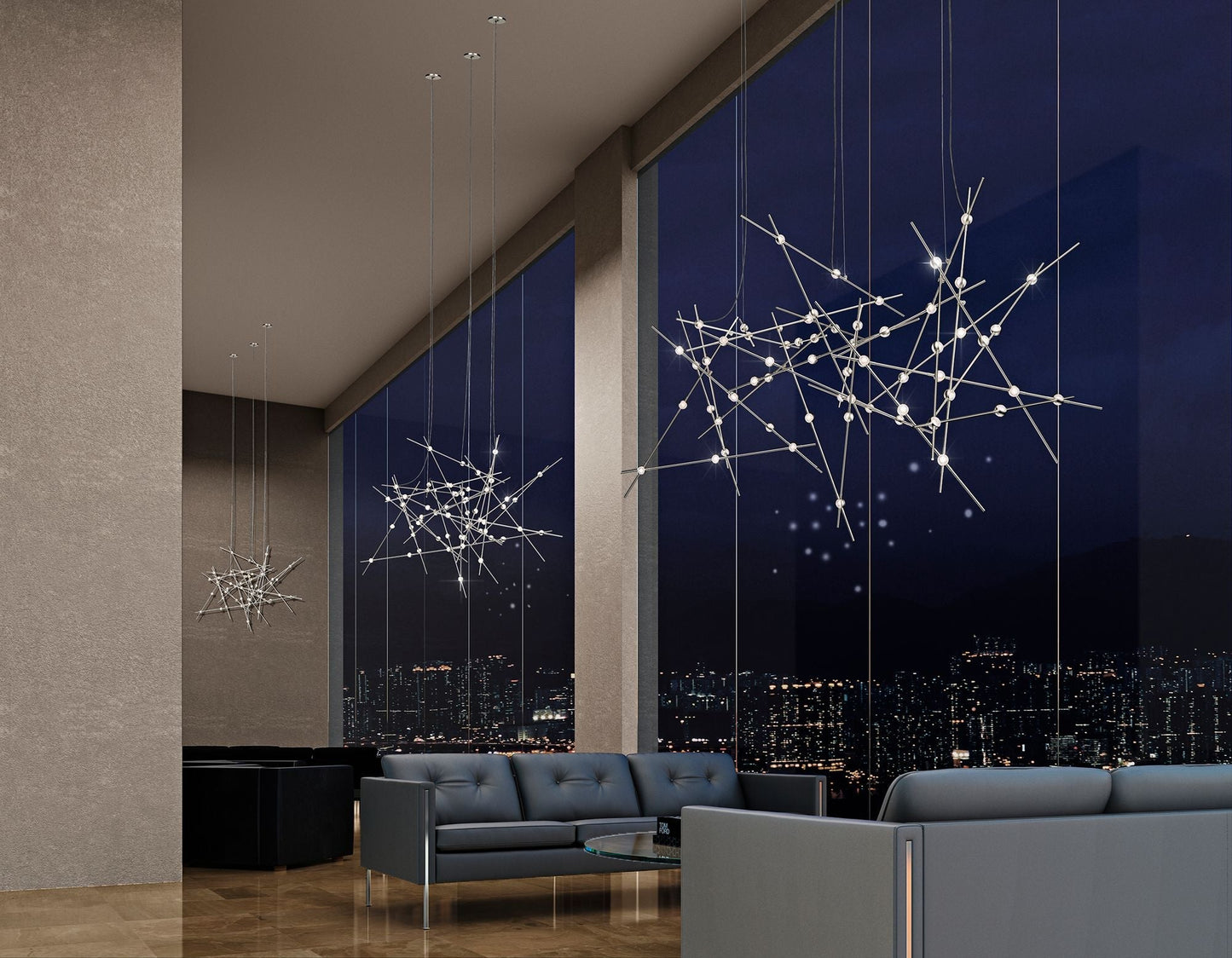 Constellation Aquila 37 1/4"W Satin Nickel LED Chandelier