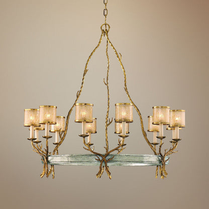 Corbett Parc Royale 41" Wide Gold Ice 12-Light Chandelier