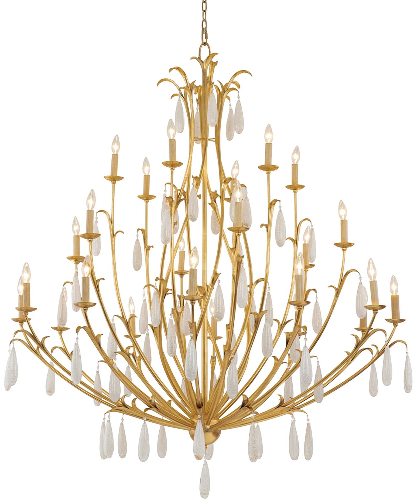 Corbett Prosecco 60" Wide Gold Leaf 24-Light Chandelier