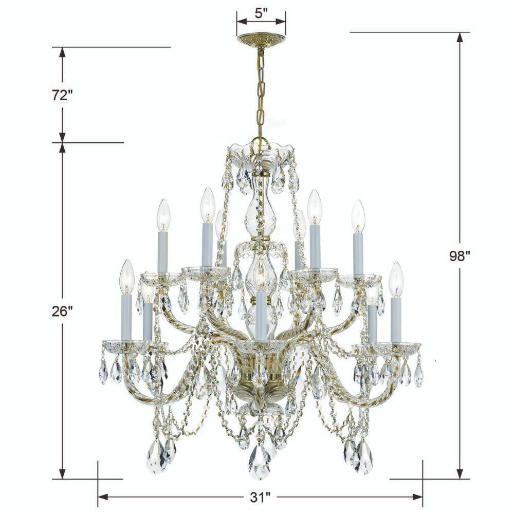 Traditional 12 Light Crystal Chandelier