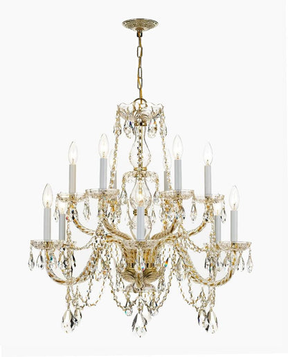 Traditional 12 Light Crystal Chandelier