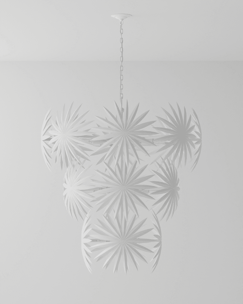 Bismarkia Large White Chandelier
