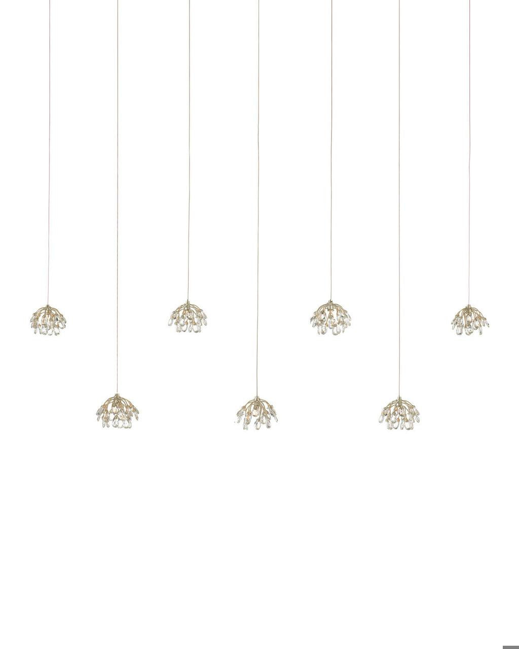 Crystal Bud 7-Light Linear Multi-Drop Pendant