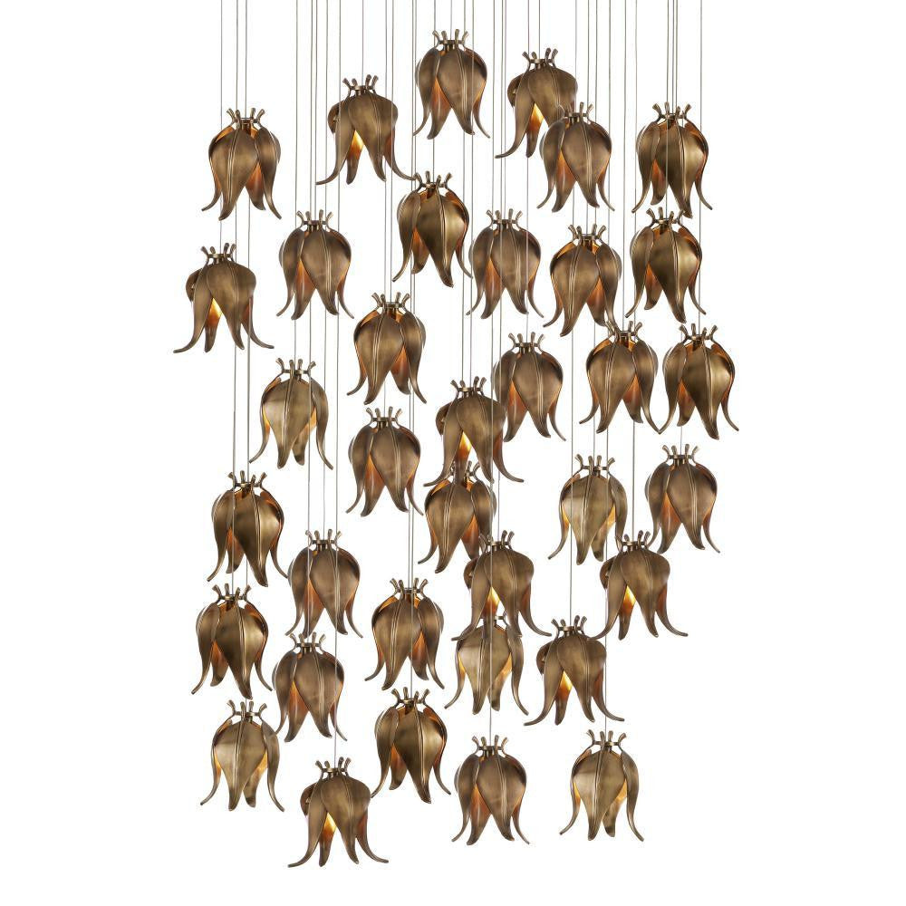 Iota 36-Light Round Multi-Drop Pendant