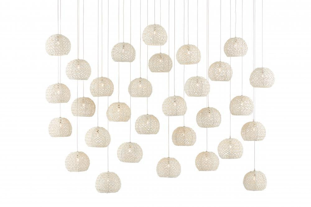 Piero White 30-Light Linear Multi-Drop Pendant