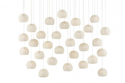 Piero White 30-Light Linear Multi-Drop Pendant