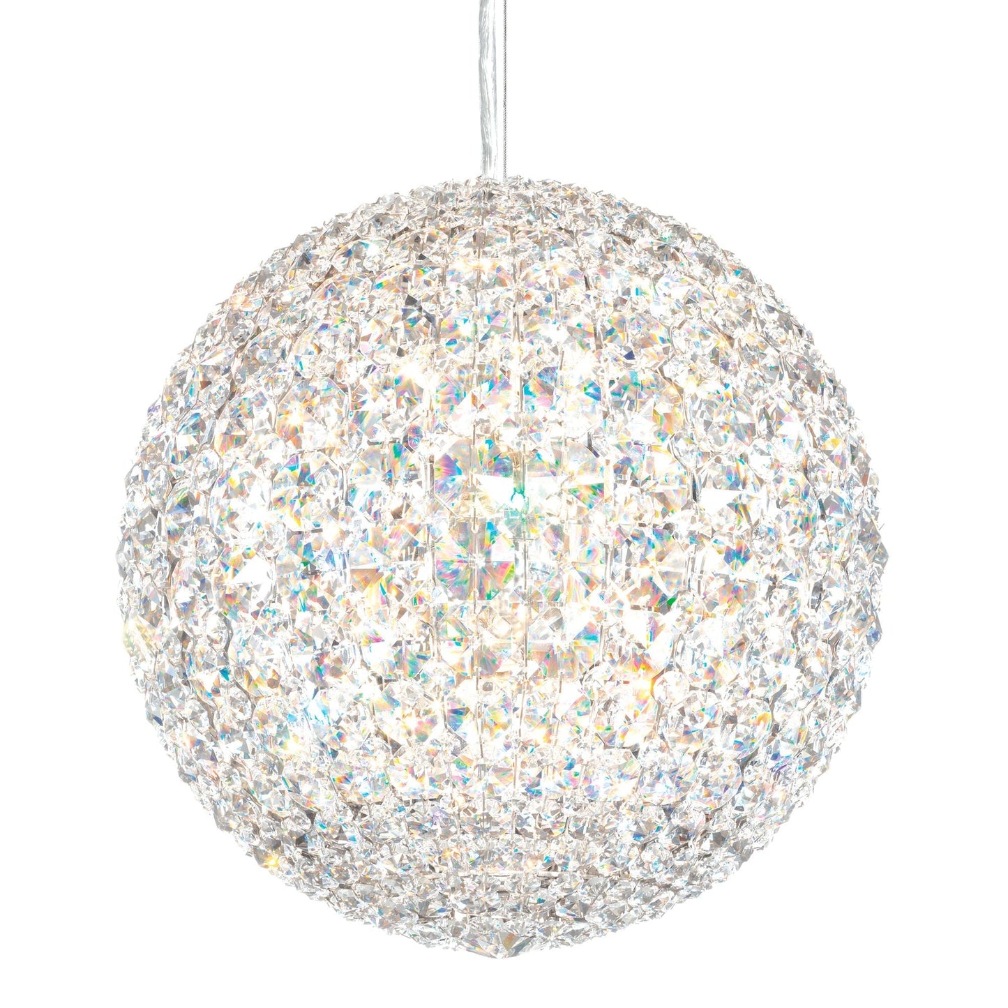 Da Vinci 12"W Polished Steel and Optic Crystal Mini Pendant