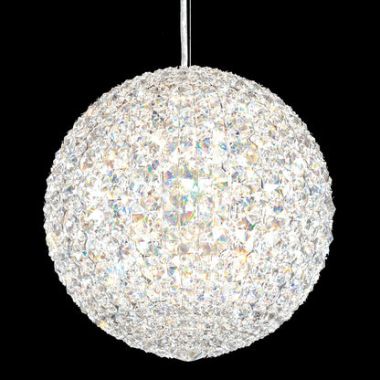 Da Vinci 12"W Polished Steel and Optic Crystal Mini Pendant