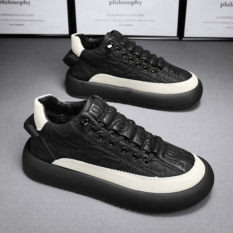 Men’s Stylish Leather Casual Sneakers Versatile Everyday Sports Shoes