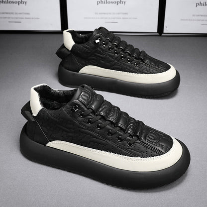 Men’s Stylish Leather Casual Sneakers Versatile Everyday Sports Shoes
