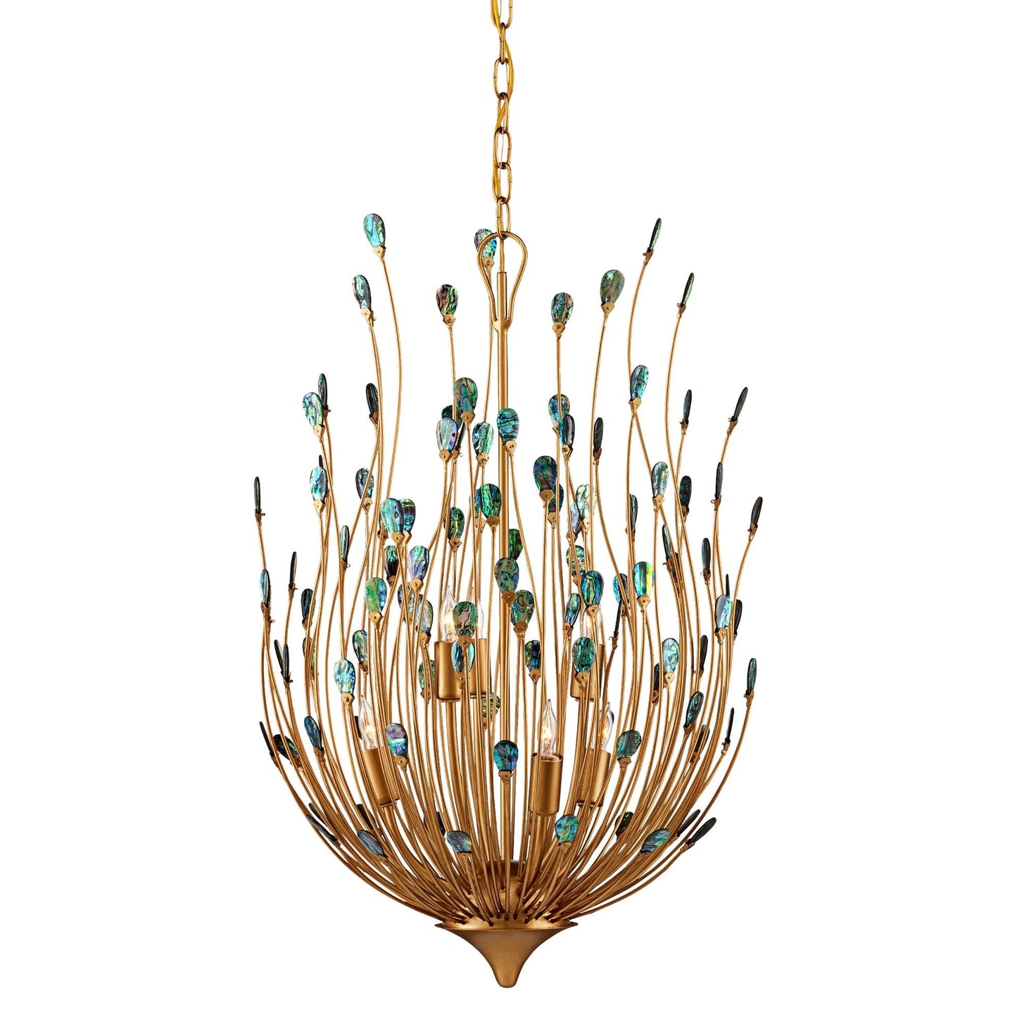 Delphos 19 1/2" Wide Gold and Turquoise 6-Light Chandelier