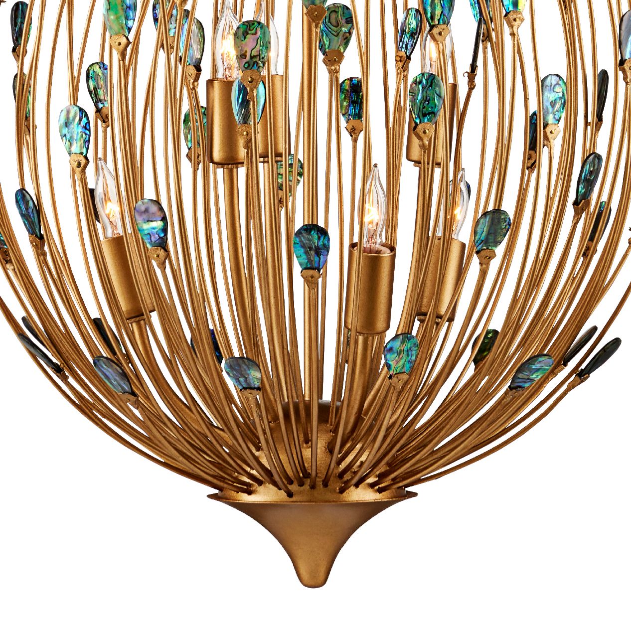 Delphos 19 1/2" Wide Gold and Turquoise 6-Light Chandelier