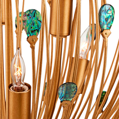 Delphos 19 1/2" Wide Gold and Turquoise 6-Light Chandelier