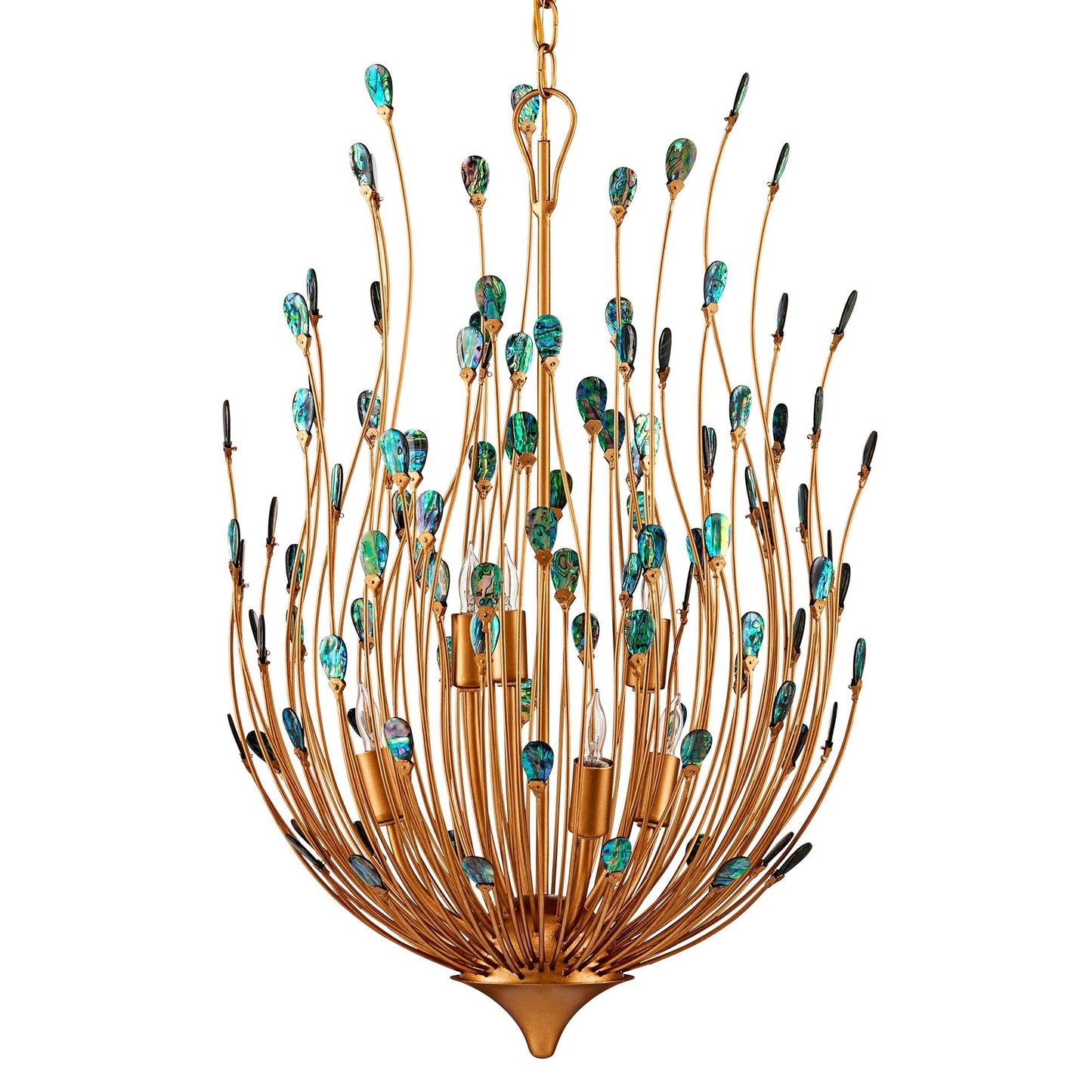 Delphos 19 1/2" Wide Gold and Turquoise 6-Light Chandelier