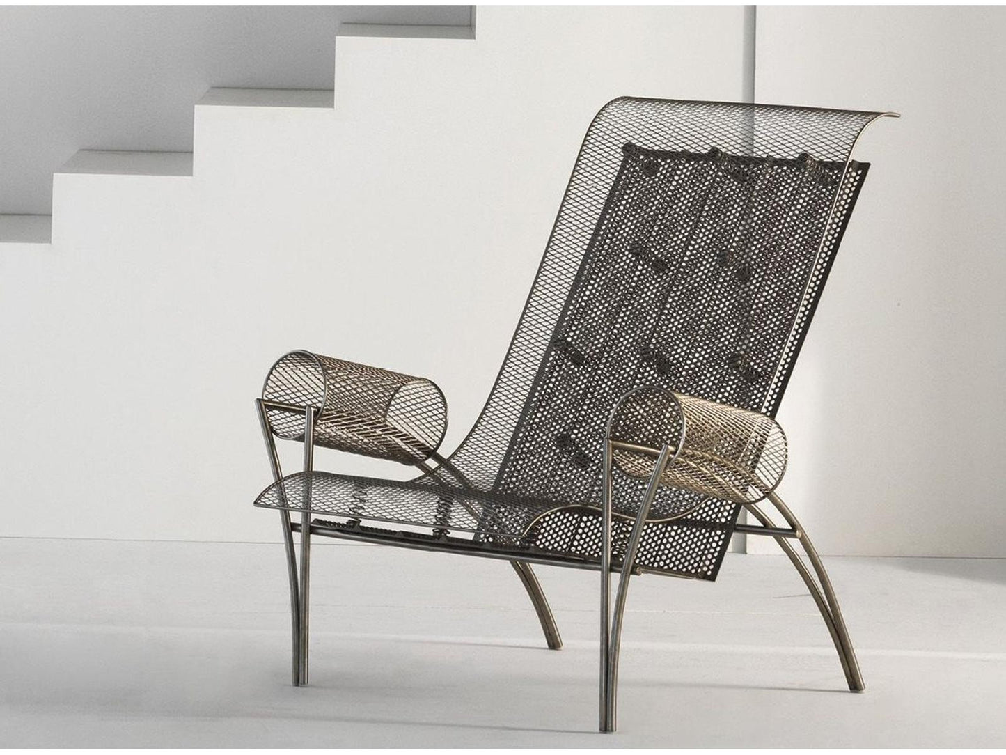 Suki Accent Chair by Toyo Ito in Black Satin Stainless Steel