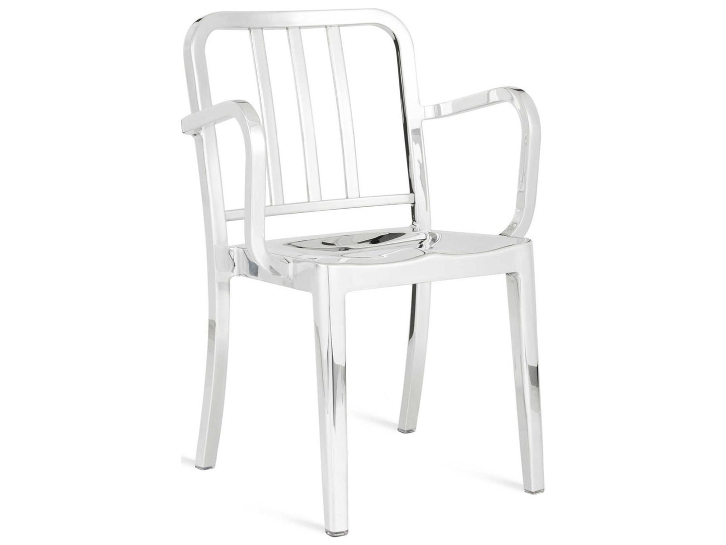 Heritage Polished Aluminum Arm Dining Chair by Philippe Starck
