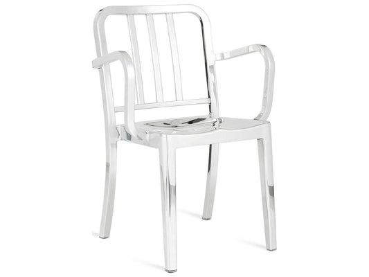 Heritage Polished Aluminum Arm Dining Chair by Philippe Starck