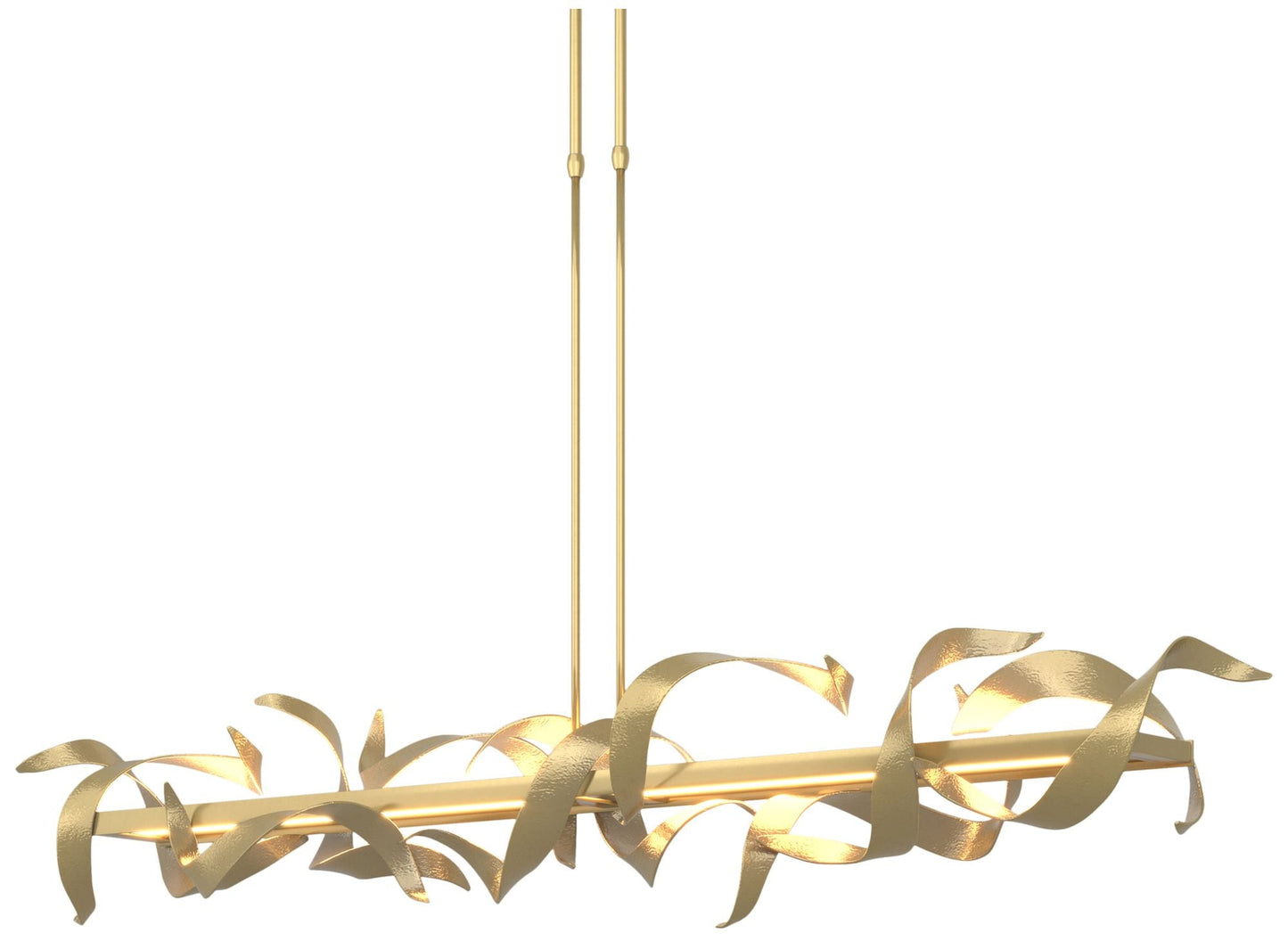 Folio 63 1/2" Wide Brass Short LED Linear Pendant Light