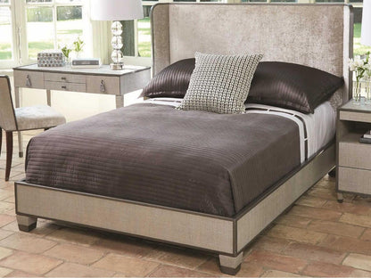 Argento King Platform Bed in Pewter Gray Acacia Wood