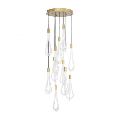 Round Layered Raindrop LED Chandelier