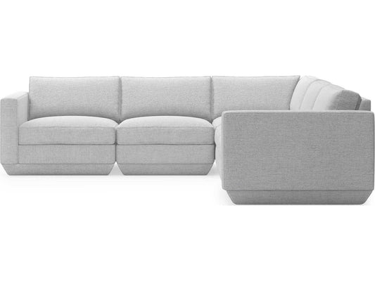 Podium 5-Piece Modular Sectional Sofa in Bayview Silver