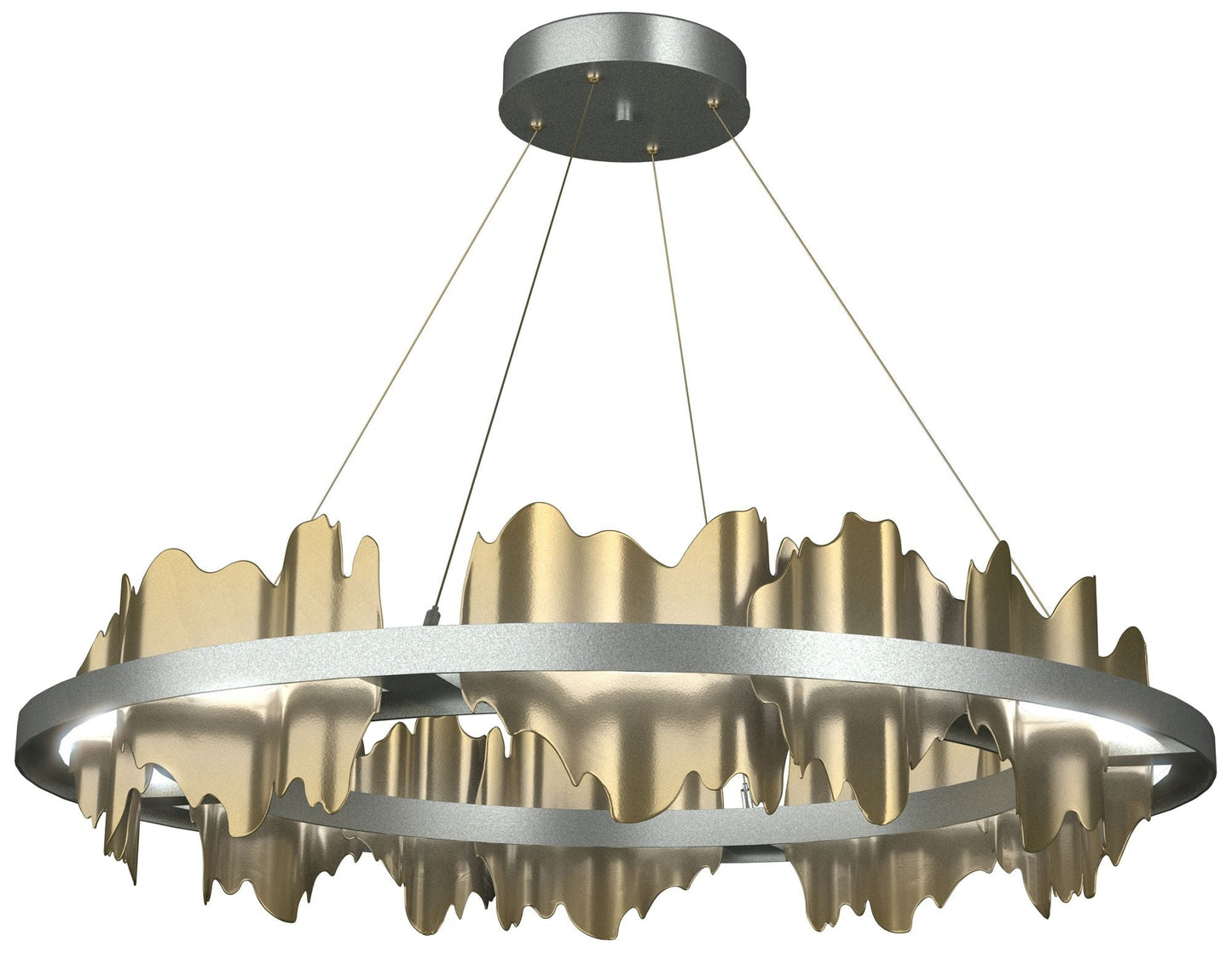 Hildene 38"W Modern Brass Accented Circular Standard LED Pendant