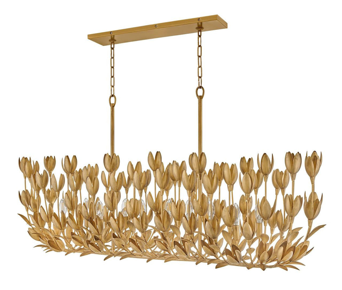 Flora Ten Light Linear Chandelier