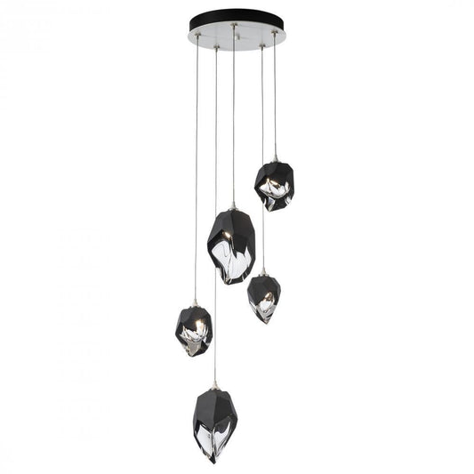 Chrysalis Pendant, 5-Light, White, Black Crystal, 15.7"W (131139-SKT-LONG-02-BP0756 5YZTHY)