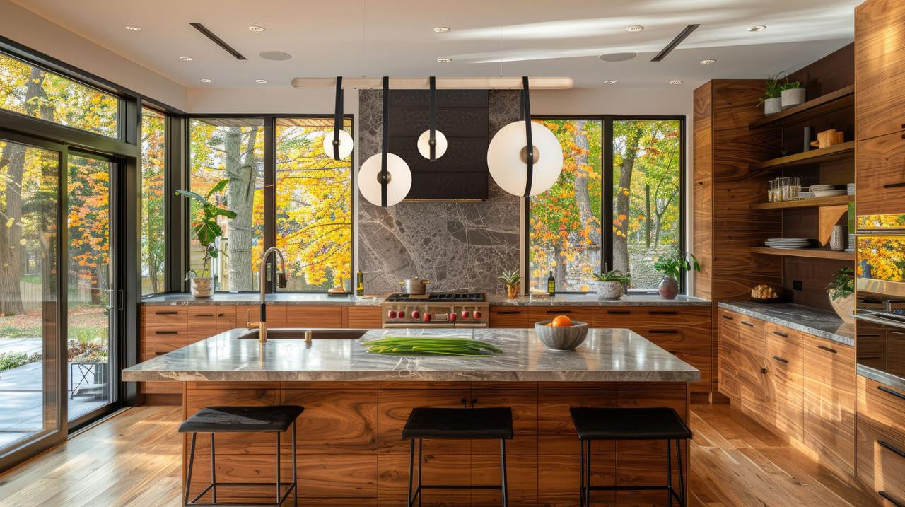 Derby Pendant, 4-Light, Standard Height, LED, Black, Opal Glass, 15.5"W (131043-LED-STND-10-27-LK-WD-GG0702 5D3KKE)