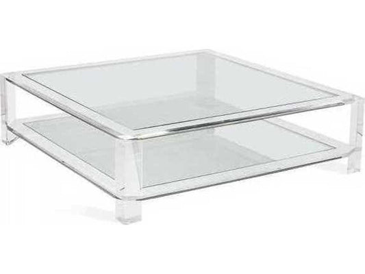 Surrey Square Coffee Table Clear Acrylic and Glass