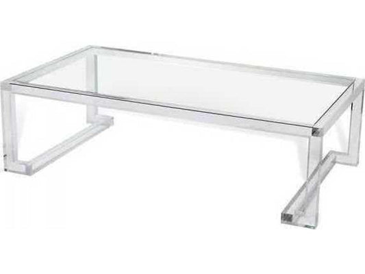 Ava Rectangular Coffee Table in Acrylic and Clear Glass