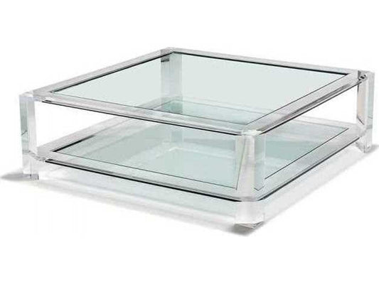 Surrey Square Cocktail Clear Glass Coffee Table