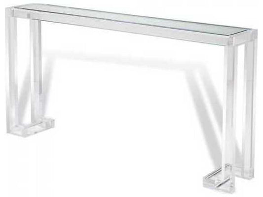 Ava Rectangular Console Table with Acrylic and Glass in Clear