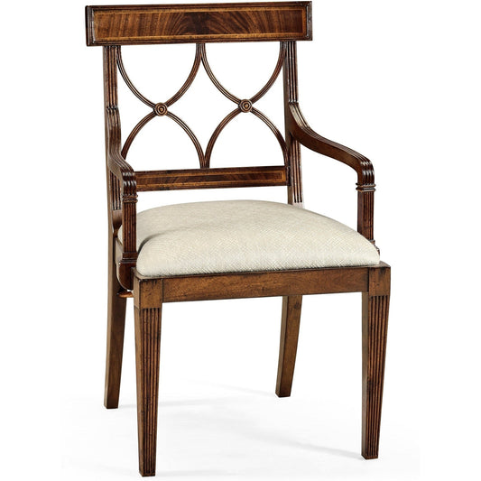 Jonathan Charles Buckingham Curved Back Arm Chair (494347-AC-MAH-F200) - Set of 2