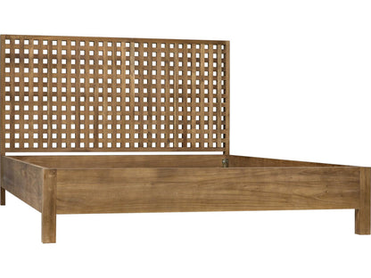 Quinnton Natural Teak Wood Queen Platform Bed
