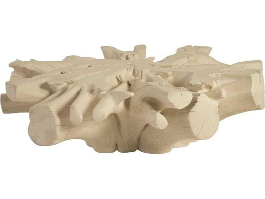 Cast Sonokeling Round Coffee Table in Roman Stone