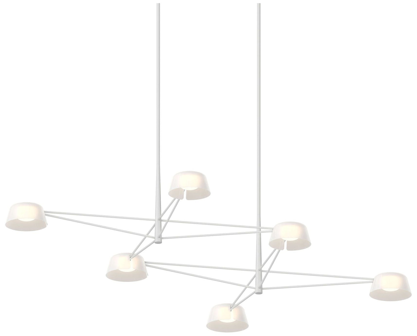Ray 67.75"W 6-Light Warm Gray Rectangle Chandelier w/ Opal White Shade