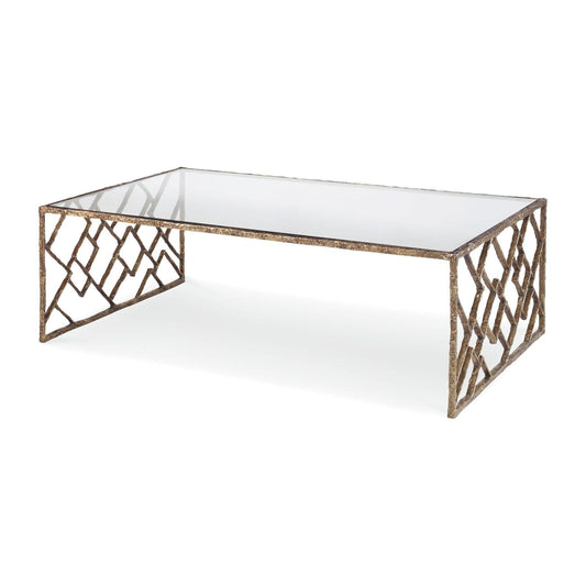 Century Furniture Grand Tour Furniture Lattice Bronze Cocktail Table Clearance