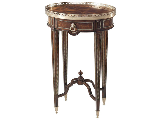 Fine Accent Table Mahogany End Table with Brass Mounts