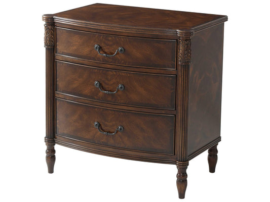 The Middleton Mahogany Nightstand with Brass Handles