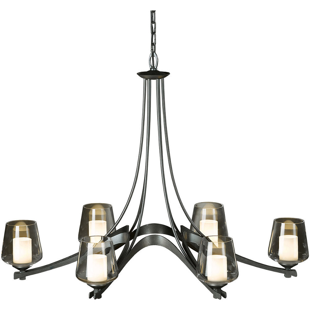 Ribbon Oval Chandelier with Clear Glass