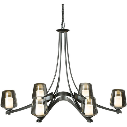 Ribbon Oval Chandelier with Clear Glass