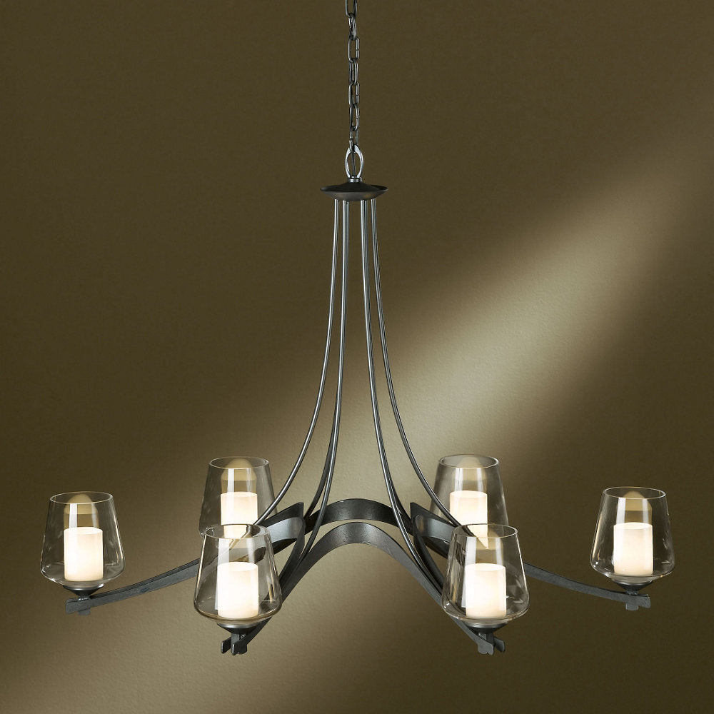 Ribbon Oval Chandelier with Clear Glass