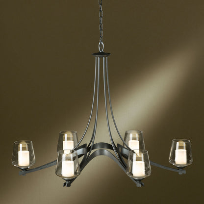 Ribbon Oval Chandelier with Clear Glass
