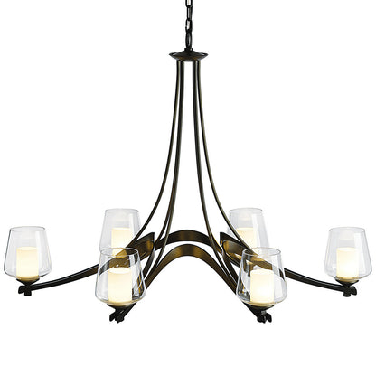 Ribbon Oval Chandelier with Clear Glass